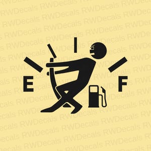 Gas Gauge Stick Figure | Vinyl Decal Car Window Sticker
