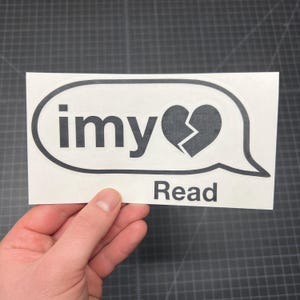 imy (i miss you) Vinyl Decal Car Window Sticker