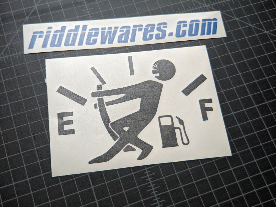 Gas Gauge Stick Figure Vinyl Bumper Sticker Decal Car Truck Window