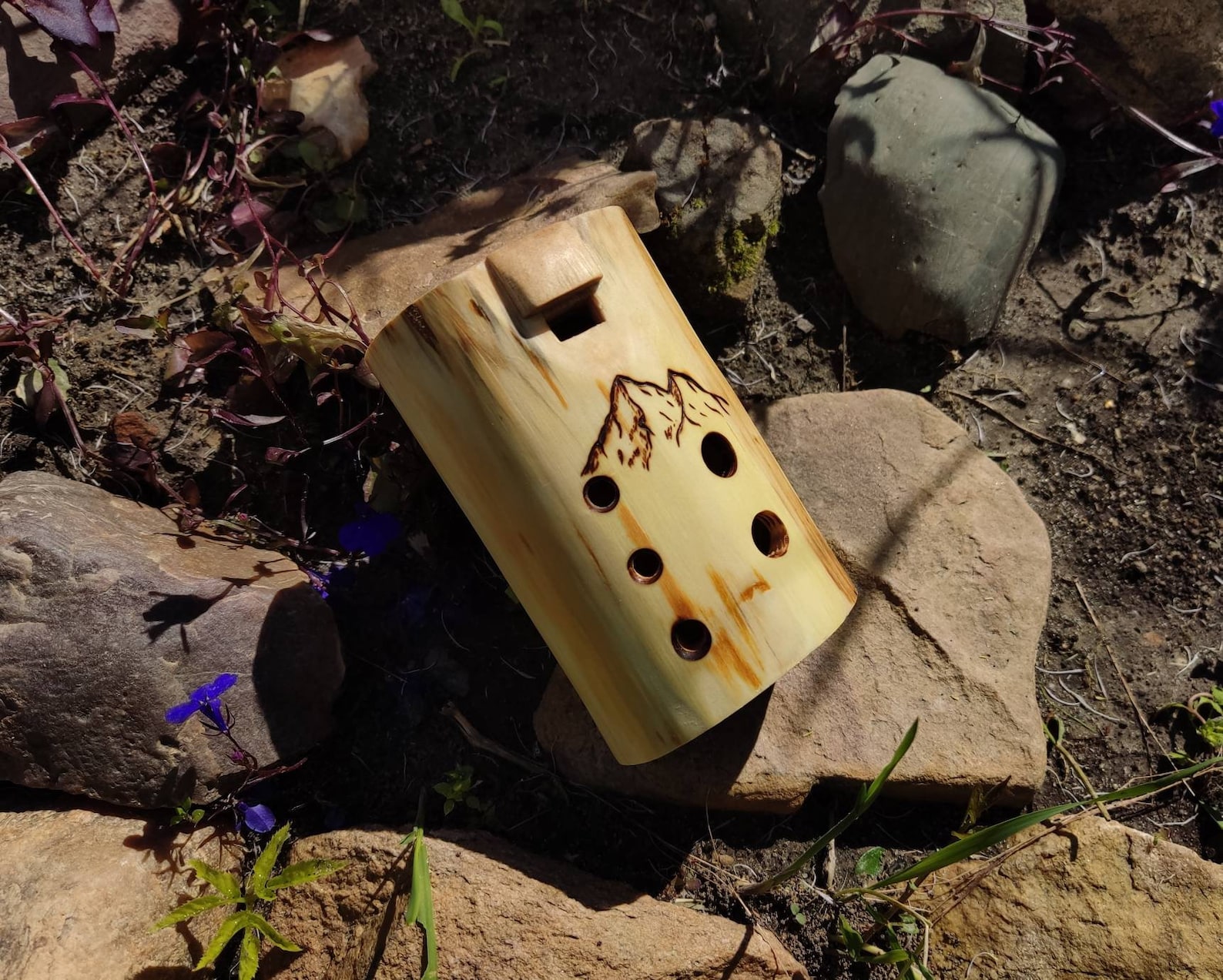 Wooden Ocarina in key of E Wild Flute for meditation wicca Etsy