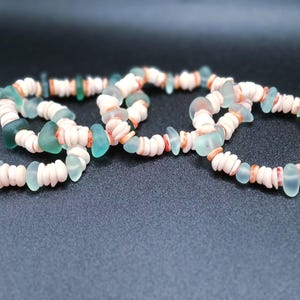 Kauai Sea Glass Bracelet: Hawaiian Puka Shells, Waterproof Cord