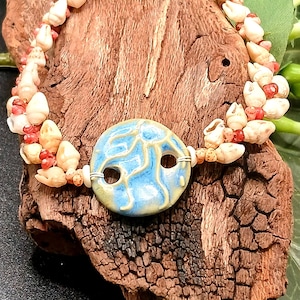 Niihau Muschel Armband, Hawaiianische Heliconia, Niihau Schmuck, Momi Muschel Armreif, Zarte Muschel Armband, Hawaii Muschel Schmuck, Muscheln Hawaii