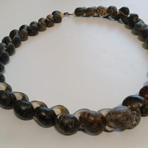Chunky Hawaiian Kupee Shell Necklace, Polished Puka Shell Choker ...