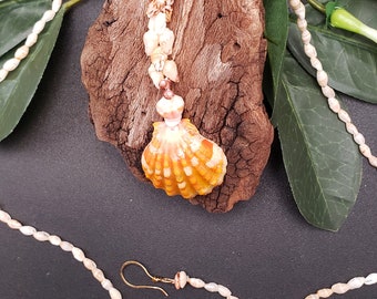 ニイハウ貝ネックレス：ハワイの日の出貝、14金張りフック - Etsy 日本