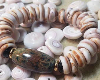 【★ココア★】希少 カヘレラニ＆サンライズシェル ネックレス シェルレイ ニイハウ シェル レイ: サンライズ シェル ネックレス、ライキ