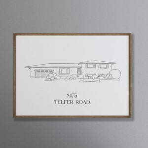 Ritratto della casa Ritratto della casa da parte dell&#39;agente immobiliare fotografico Regalo di chiusura Regalo di inaugurazione della casa Ritratto della casa personalizzato