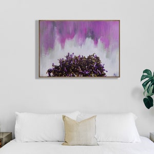 Painting Botanical Wall Art Home Decor Original Artwork | “Tiny Purple” Gift Prints
