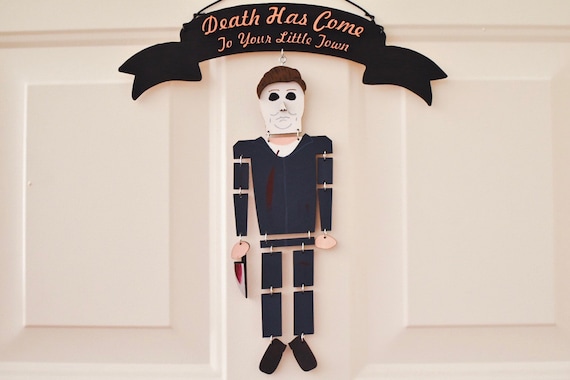 Halloween Door Hanger Michael Myers Etsy