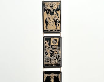 Tarot Card Decor. Devil, Death, Hanged Man.