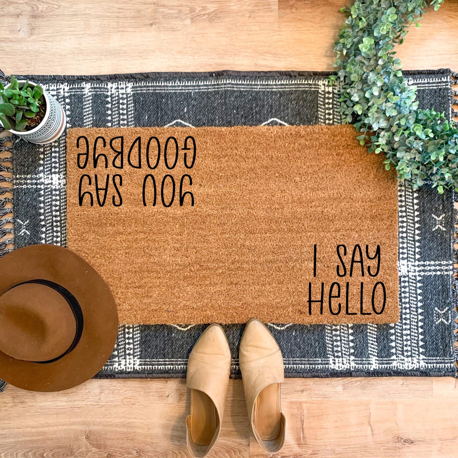 Mats Front Doormat I Say Hello You Say Goodbye Etsy