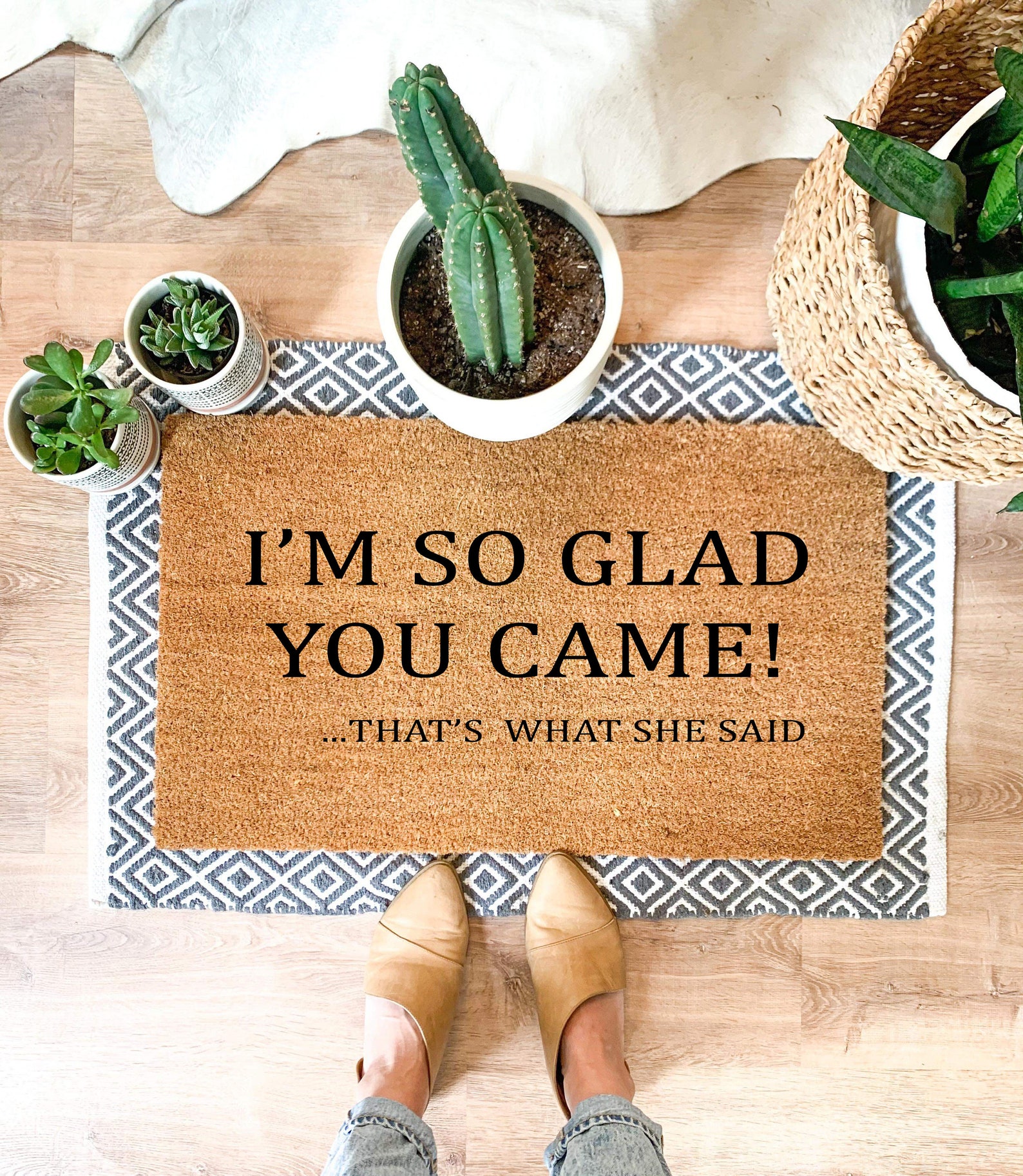 Mat Front Doormat I'm So Glad You Came Etsy