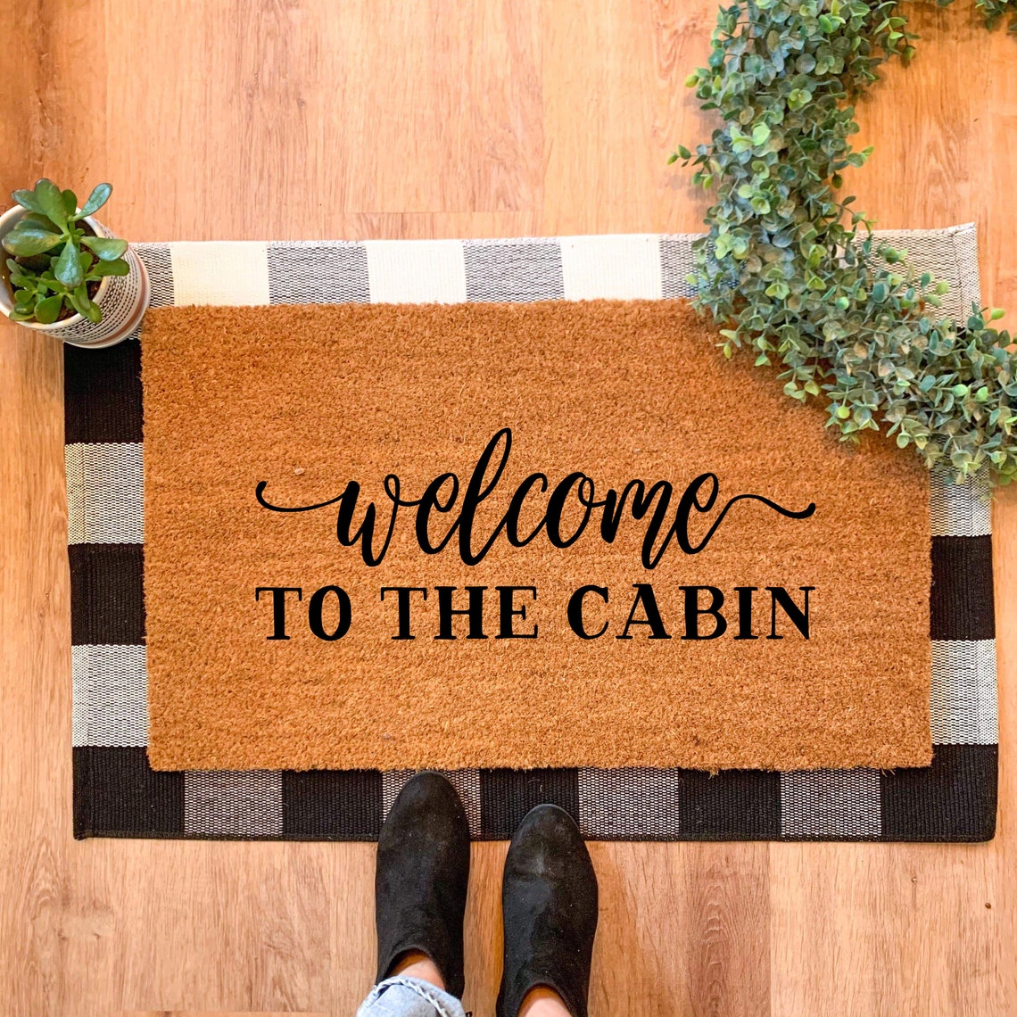 To The Cabin Mat Cabin Front Doormat Cabin Etsy