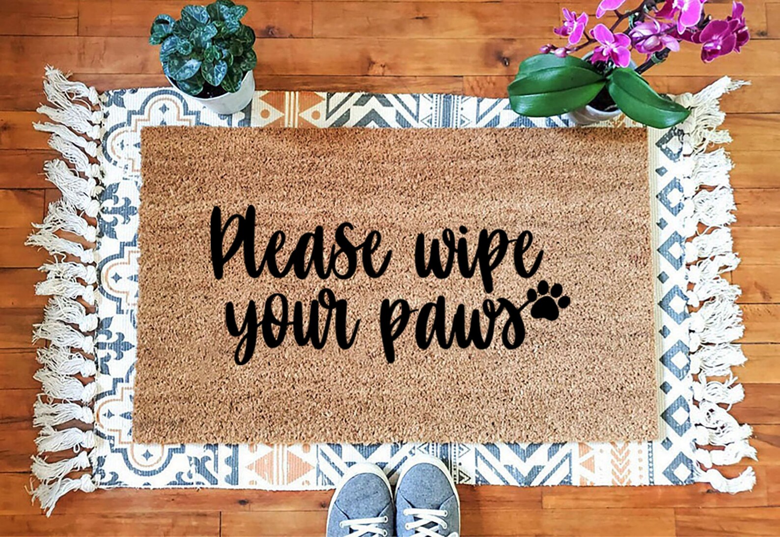 Please Wipe Your Paws Mat Front Doormat Mat Etsy