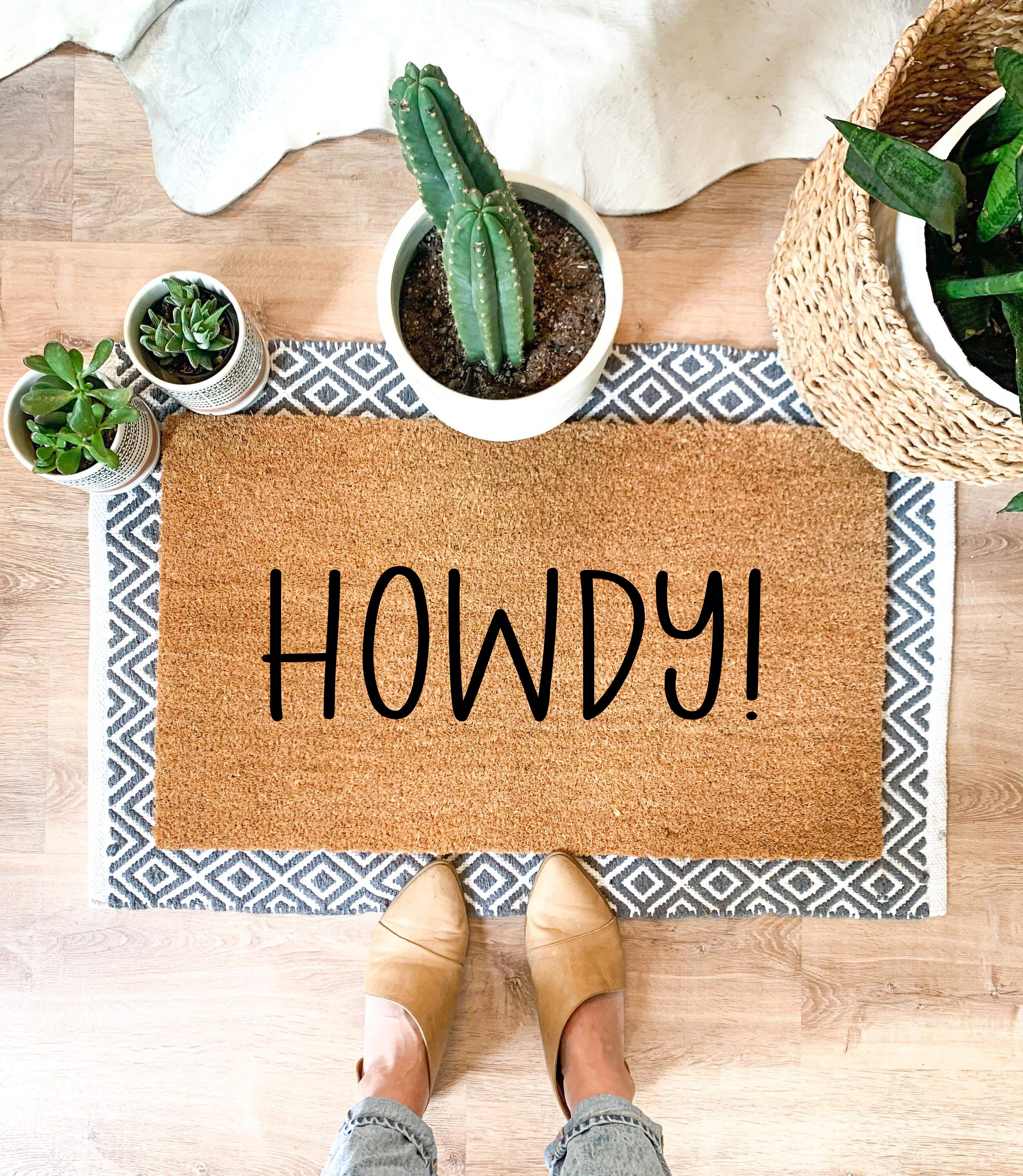Mats Front Doormat Howdy Doormat Mat Funny Etsy