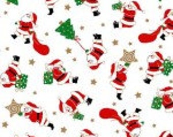 Santa's Workshop Fabric -  Vintage Holidays  - Michael Miller Fabrics