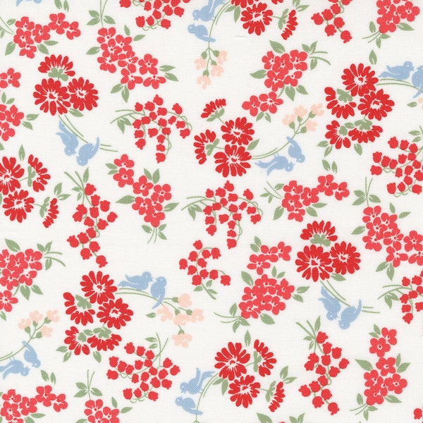 Dwell Songbird Cream Red Fabric - Camille Roskelley - 55273 31