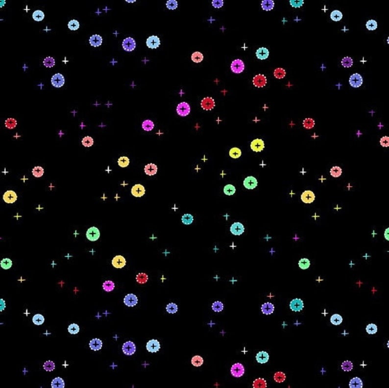 Rainbow Sprinkles Quilt Fabric - Rainbow Packed Dots on Black - A-9429 –  Cary Quilting Company
