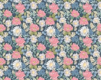 Country Road Navy Fabric by Poppie Cotton