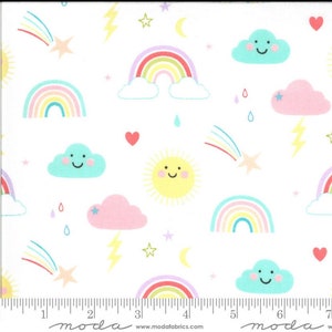 Hello Sunshine Rainbows White by Moda Fabrics 35350-11