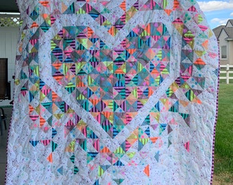 Neon Tula True Colors Exploding Heart Quilt Kit