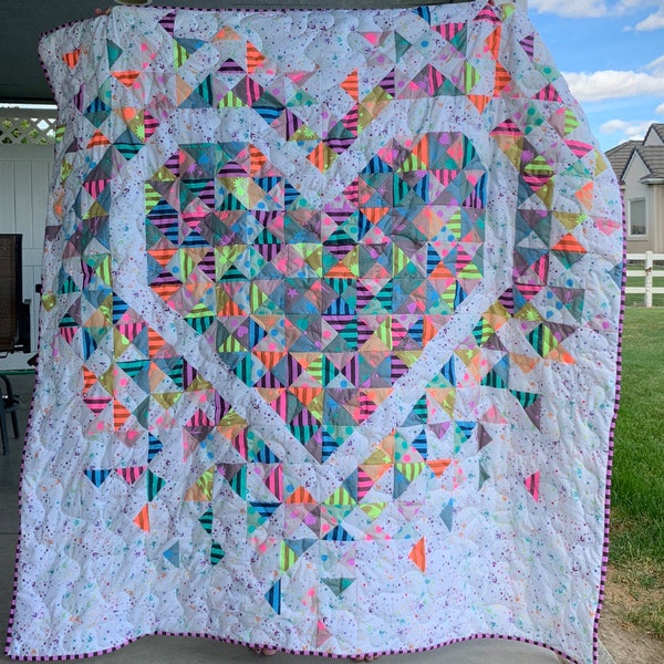 Neon Tula True Colors Exploding Heart Quilt Kit