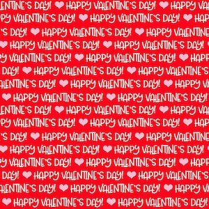 Gnomie Love Fabric - Happy Valentines Day Words- by Shelly Comiskey for Henry Glass Fabrics - # 9784-88