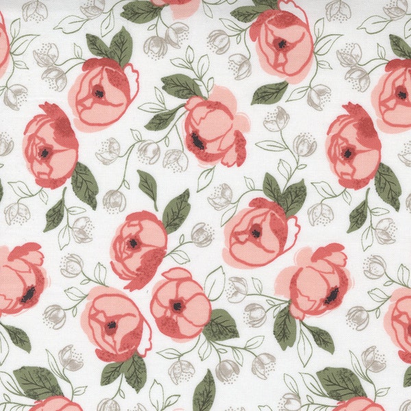 Country Rose Fabric - Country Bouquet Large Floral Cloud -  Lella Boutique for Moda Fabrics - #5170 11