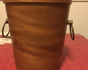 Amthor Imports Teak  and Brass Mid Century Modern Ice Bucket