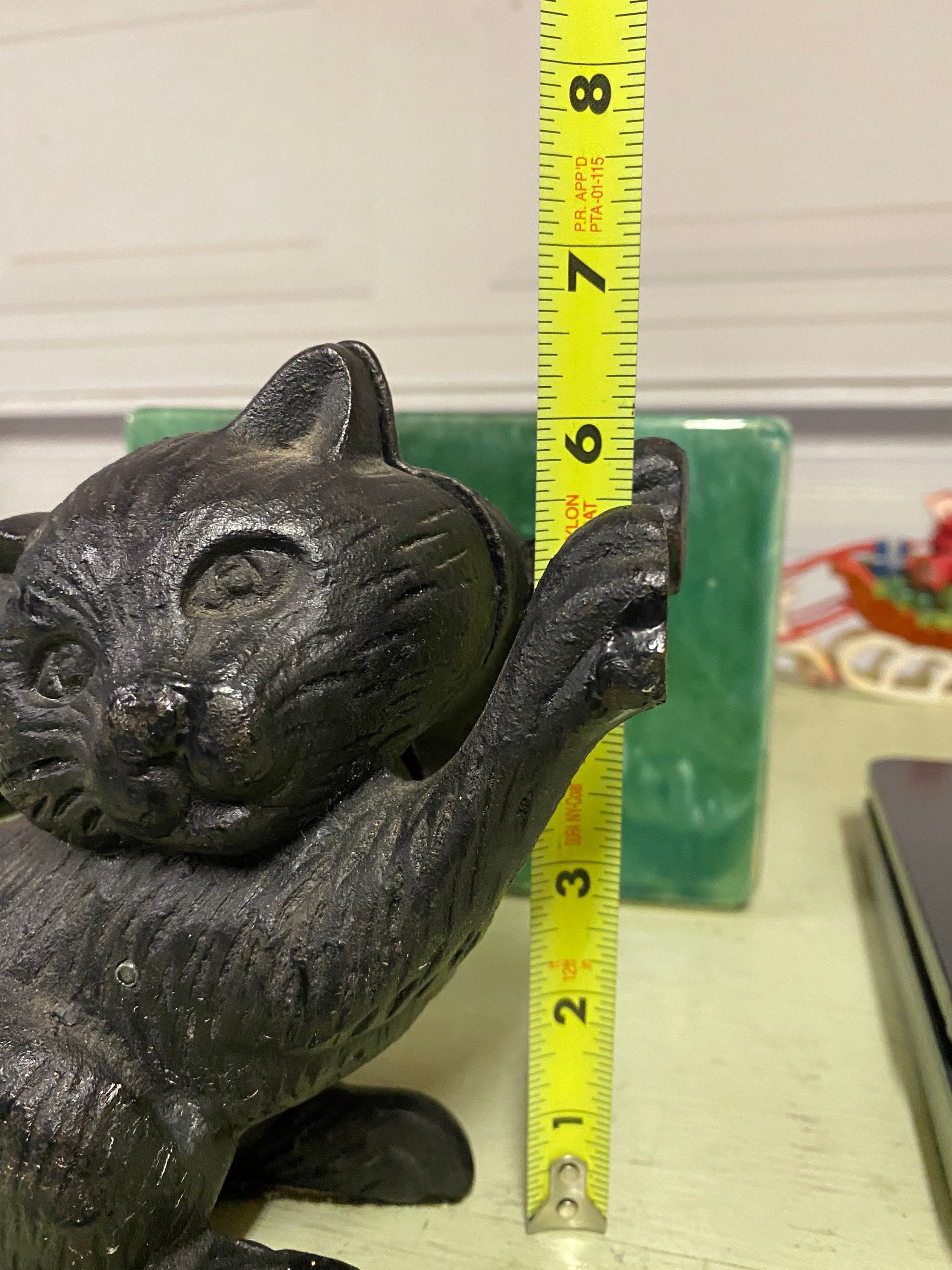 Cast Iron Black Cat Door Stop Etsy