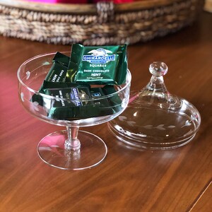 Vintage Stemmed Candy Dish, Crystal Etched, DELICATE