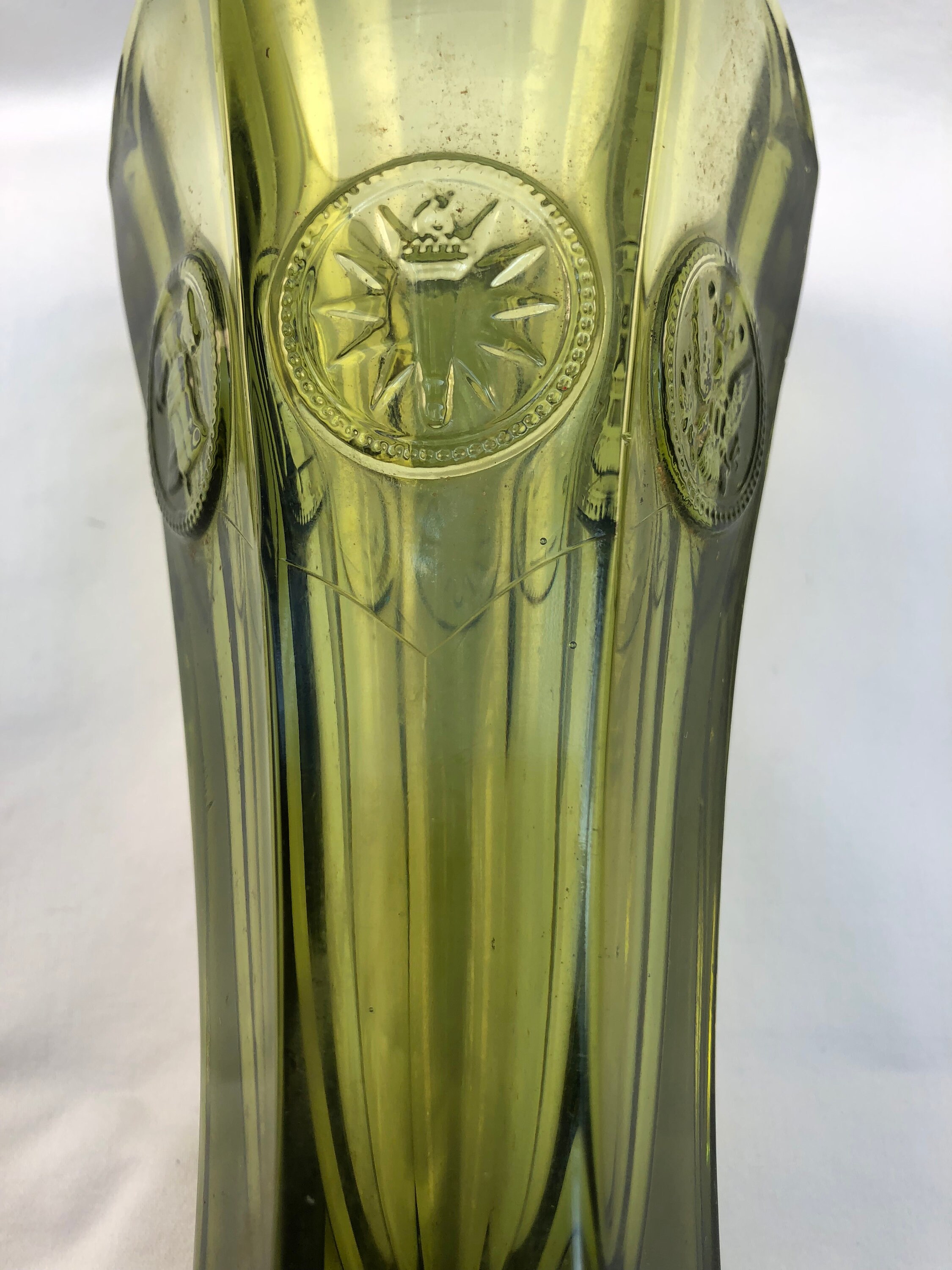 Fostoria Green Vase Coin Pattern Bud Vase Etsy UK