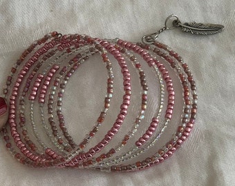 Pink bangle bracelet