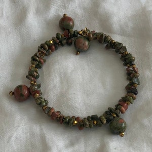 Unakite memory wire bracelet image 1