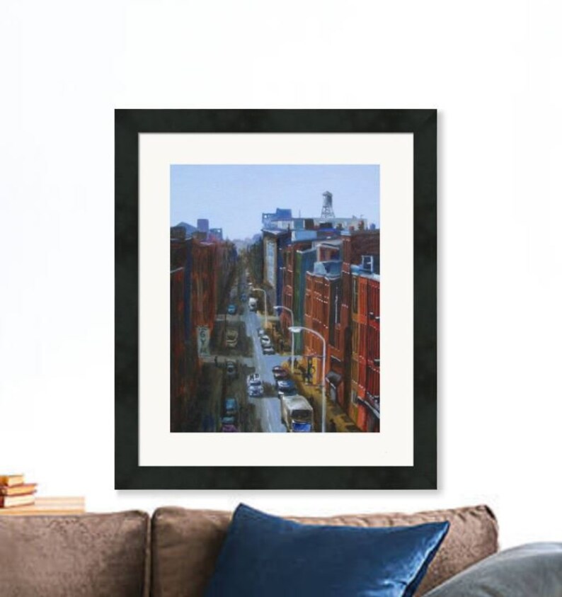 Philadelphia Old City Print Wall Hanging Philadelphia Cityscape Framed Limited Edition Print Old City Philadelphia Wall Art image 1