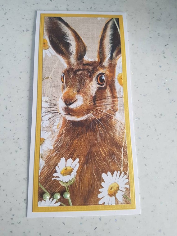 Rabbit handmade greeting card Sentiment or relation to be Etsy