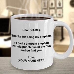 Stepson Mug, Stepson Gift, Personalized Stepson Mug, Funny Birthday Gift For Stepson, Present For Stepsons, Stepson Gag Gift, Stepson Custom