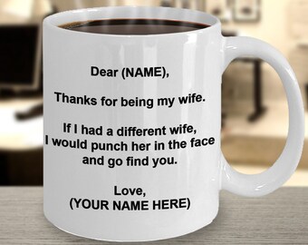 Wife Mug, Wife Gift, Wife Tea Cup, Personalized Wife Mug, Funny Gag Gift Idea For Wife's Birthday, Wifey Mug, Wifey Gift, Present For Wife