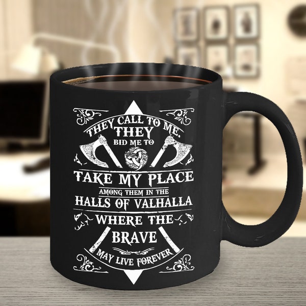 Viking Prayer - Odin Symbol - Viking Mugs - Viking Crusader - Viking Gift for Men Women - Ragnar Lothbrok Mug - Norse Mythology