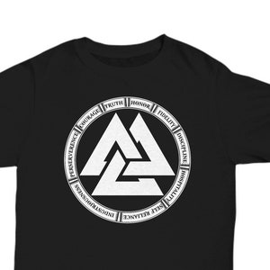 Viking T-Shirt, Nine Noble Virtues T-Shirt, 9 Noble Virtues Shirt, Valknut Shirt, Norse Mythology Shirt, Old Norse Shirt, Viking Symbol