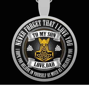 Viking Boy Gifts Never Forget That I Love You Viking Dad To Son Necklace Mjolnir Necklace Viking Son Gifts Positive Quote For Vikings