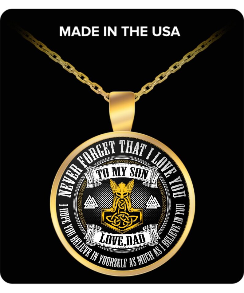 Viking Boy Gifts Never Forget That I Love You Viking Dad To Son Necklace Mjolnir Necklace Viking Son Gifts Positive Quote For Vikings