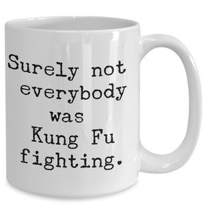 Funny Quote Mug - Surely Not Everybody Was Kung Fu Fighting - Novelty Gift