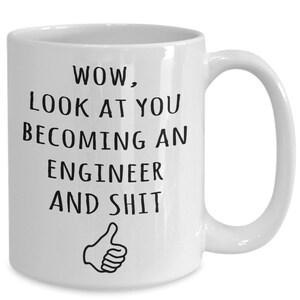 Ingegnere laurea regalo, laureato in ingegneria, ingegnere classe del 2018, futuro ingegnere regalo, divertente Gag in ceramica tazza di caffè