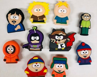 10pc South Park Shoe Charms for Crocs - Stan Randy Kenny Cartman and Others, croc charms, shoe charms, shoe slips, gifts for children