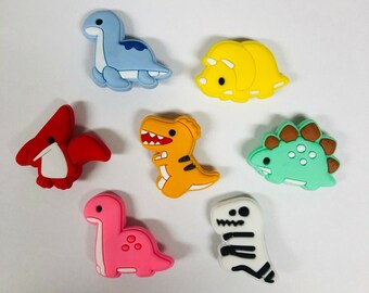 7pcs Dinosaur Shoe Charms For Bracelet Shoes Wristband Kids Party Gift Cute, croc charms, shoe charms, shoe slips, gifts for children