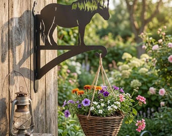 Islandpferd Metall Blumenampel Halterung, Reiter Garten Dekor, Pferde Liebhaber Geschenk, strapazierfähiger Pflanzenhalter