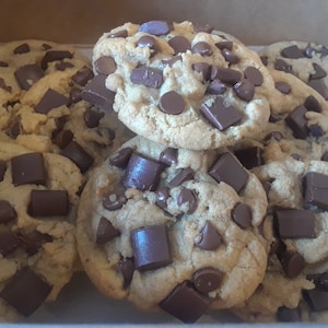Chocolate Chunk Cookies- Soft, Fresh Baked, Chocolate Chip, Chocolate Chunk