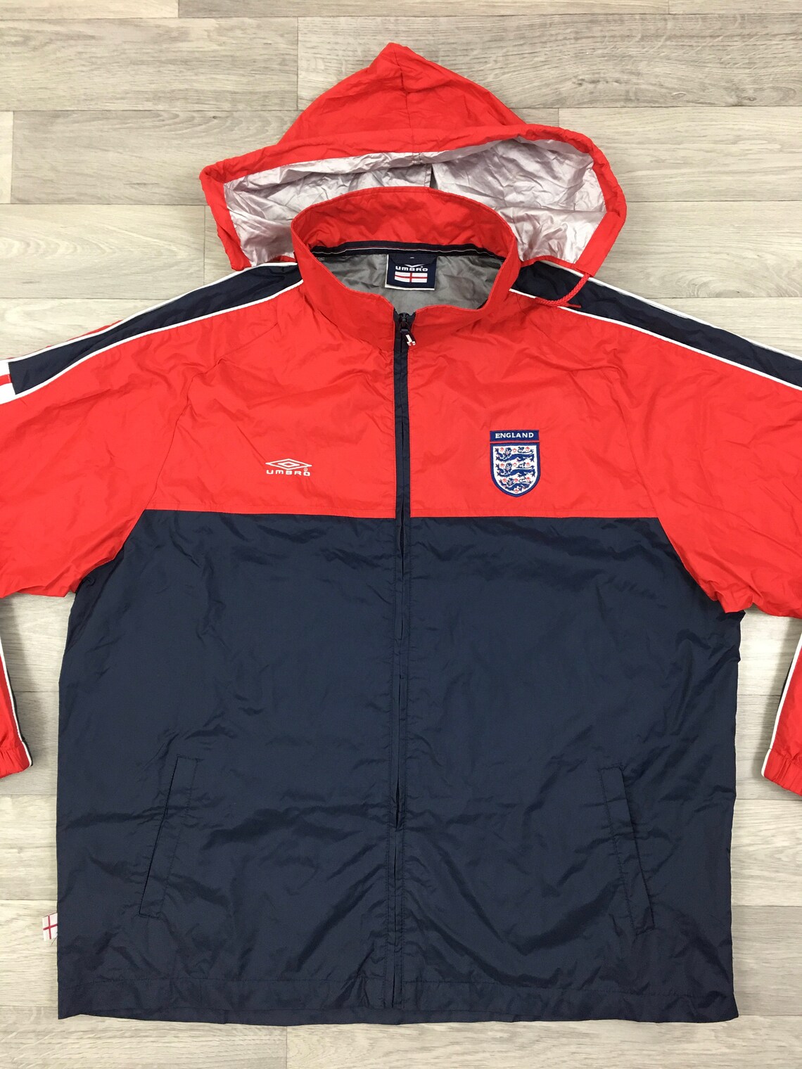 Vintage Umbro England Football Jacket Top Raincoat Mens XL Red Etsy