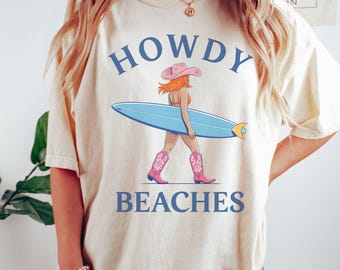 Western Coquette Howdy PNG, Howdy Beaches, Cowgirl Surfer, Western Beach, Country Surf Vacation, Cowgirl Surfboard, Retro Cowgirl Summer Red