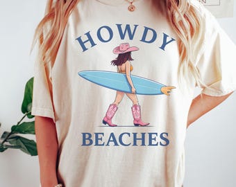 Western Coquette Howdy PNG, Howdy Beaches, Cowgirl Surfer, Western Beach, Country Vacation, Cowgirl Surfboard, Retro Cowgirl Surf Summer